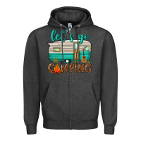 Charcoal Heather lets go camping Zipper Hoodie - texasbilliewilder