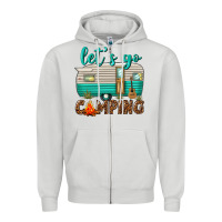 Dove Grey lets go camping Zipper Hoodie - texasbilliewilder