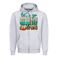 Heather Grey lets go camping Zipper Hoodie - texasbilliewilder