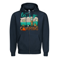 Navy lets go camping Zipper Hoodie - texasbilliewilder