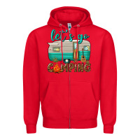 Red lets go camping Zipper Hoodie - texasbilliewilder