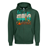 Sports Green lets go camping Zipper Hoodie - texasbilliewilder