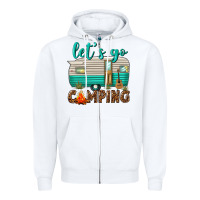 White lets go camping Zipper Hoodie - texasbilliewilder