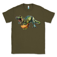 Army Green T-Rex dinosaur holding a taco Classic Tee - RanaPortraitStore