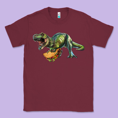 T-rex Dinosaur Holding A Taco Classic Tee Designed By Ranaportraitstore