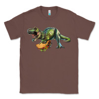 Chestnut T-Rex dinosaur holding a taco Classic Tee - RanaPortraitStore