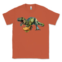 Copper T-Rex dinosaur holding a taco Classic Tee - RanaPortraitStore