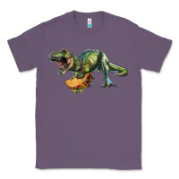 Lavender T-Rex dinosaur holding a taco Classic Tee - RanaPortraitStore