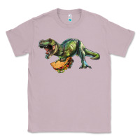 Lilac T-Rex dinosaur holding a taco Classic Tee - RanaPortraitStore