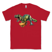 Red T-Rex dinosaur holding a taco Classic Tee - RanaPortraitStore