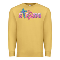 Antique Gold strong with cross ribbon Premium Sweatshirt - HRA Design Shop