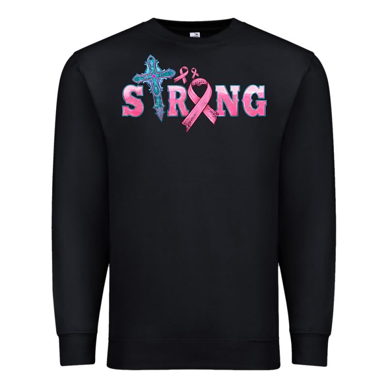 Strong With Cross Ribbon Premium Sweatshirt by HRA Design Shop | Teevron