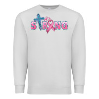 Dove Grey strong with cross ribbon Premium Sweatshirt - HRA Design Shop