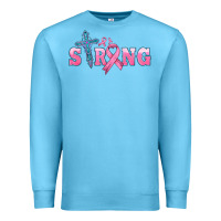 Ocean Blue strong with cross ribbon Premium Sweatshirt - HRA Design Shop