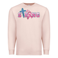 Pale Pink strong with cross ribbon Premium Sweatshirt - HRA Design Shop