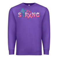 Purple strong with cross ribbon Premium Sweatshirt - HRA Design Shop