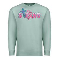 Seafoam strong with cross ribbon Premium Sweatshirt - HRA Design Shop