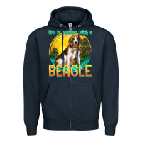Navy life is better with a beagle Zipper Hoodie - texasbilliewilder
