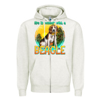 Oatmeal Heather life is better with a beagle Zipper Hoodie - texasbilliewilder