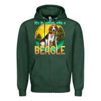 Sports Green life is better with a beagle Zipper Hoodie - texasbilliewilder