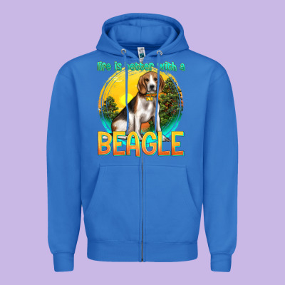 Life Is Better With A Beagle Zipper Hoodie Designed By Texasbilliewilder