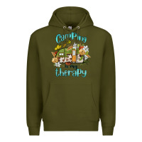 Army Green camping is my therapy Premium Hoodie - BarkalooDesign