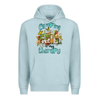 Blue Mist camping is my therapy Premium Hoodie - BarkalooDesign