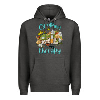 Charcoal Heather camping is my therapy Premium Hoodie - BarkalooDesign