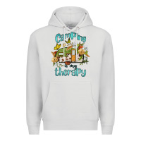 Dove Grey camping is my therapy Premium Hoodie - BarkalooDesign