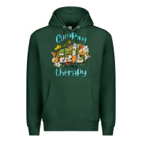 Sports Green camping is my therapy Premium Hoodie - BarkalooDesign