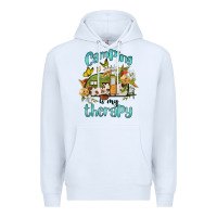 White camping is my therapy Premium Hoodie - BarkalooDesign