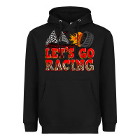 Black let's go racing Heavyweight Hoodie - Zillion Design Studio