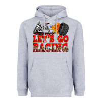 Heather Grey let's go racing Heavyweight Hoodie - Zillion Design Studio