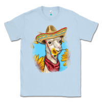 Dusty Blue Sombrero Llama Classic Tee - RanaPortraitStore