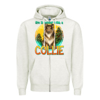 Oatmeal Heather life is better with a collie Zipper Hoodie - texasbilliewilder