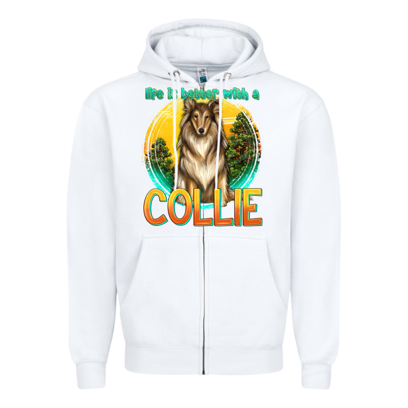 Life Is Better With A Collie Zipper Hoodie by texasbilliewilder | Teevron
