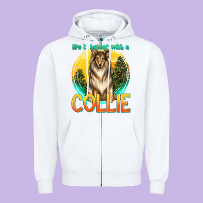 Life Is Better With A Collie Zipper Hoodie Designed By Texasbilliewilder