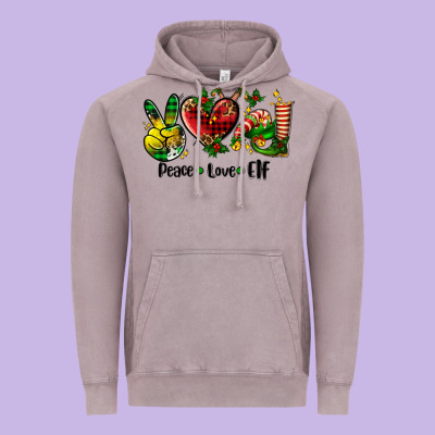 Peace Love  Elf Vintage Hoodie Designed By Adodesignshop