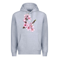 Heather Grey Peach Blossom Premium Hoodie - LillyAllenDesigns