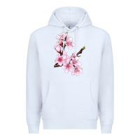 White Peach Blossom Premium Hoodie - LillyAllenDesigns