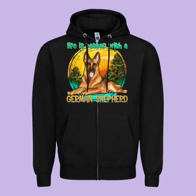 Life Is Better With A German Shepherd Zipper Hoodie Designed By Texasbilliewilder