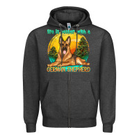 Charcoal Heather life is better with a german shepherd Zipper Hoodie - texasbilliewilder
