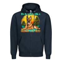 Navy life is better with a german shepherd Zipper Hoodie - texasbilliewilder