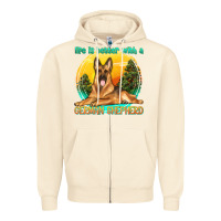 Sandshell life is better with a german shepherd Zipper Hoodie - texasbilliewilder