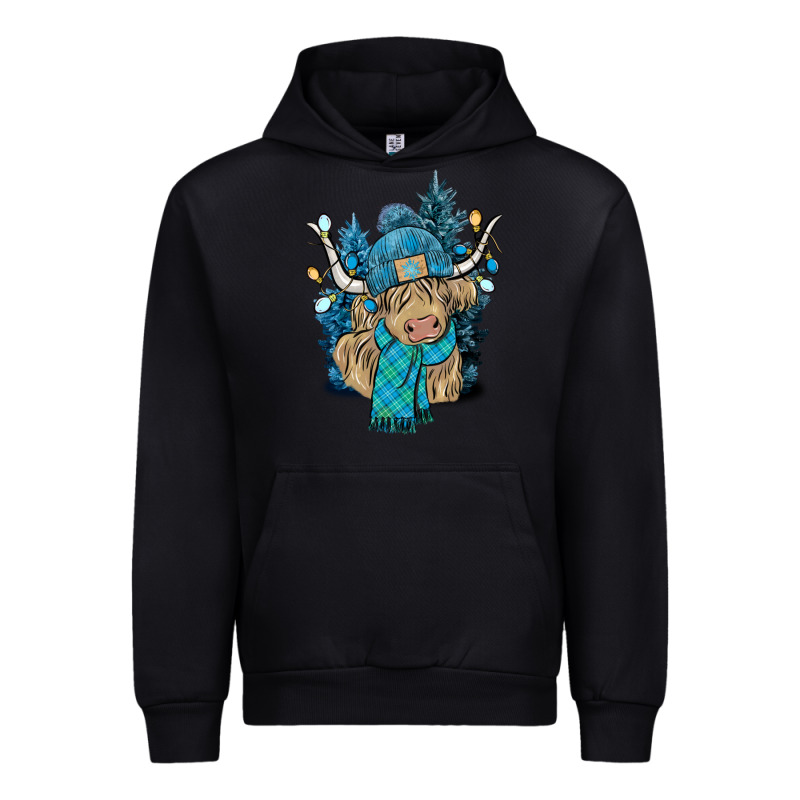 Winter Long Haired Cow Urban Hoodie by NancyCooperArtShop | Teevron