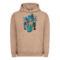 Pigment Burro Winter long haired Cow Urban Hoodie - NancyCooperArtShop
