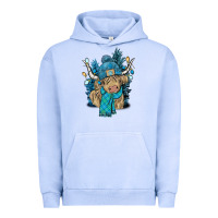Pigment Grape Ice Winter long haired Cow Urban Hoodie - NancyCooperArtShop