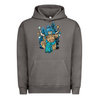 Pigment Tornado Winter long haired Cow Urban Hoodie - NancyCooperArtShop