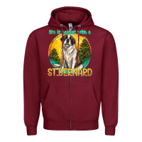 Burgundy life is better with a st.bernard Zipper Hoodie - texasbilliewilder
