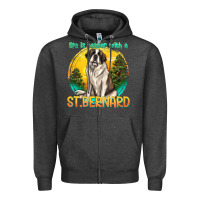 Charcoal Heather life is better with a st.bernard Zipper Hoodie - texasbilliewilder